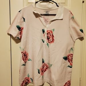 Croft & Barrow Floral Polo Shirt